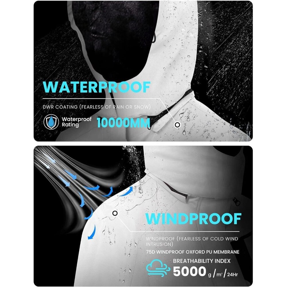 Women's Pink  Waterproof Ski Jacket Warm Winter Coats Windproof with Hood - Picture 3 of 7